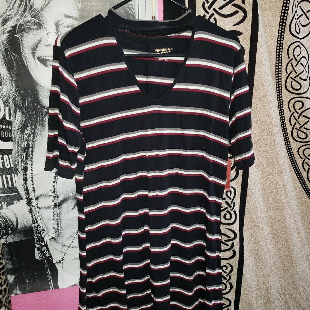 Black striped dress
